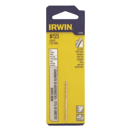 Irwin Irwin 55 X 1-7/8 in. L High Speed Steel Wire Gauge Bit Straight Shank 1 pc 81155